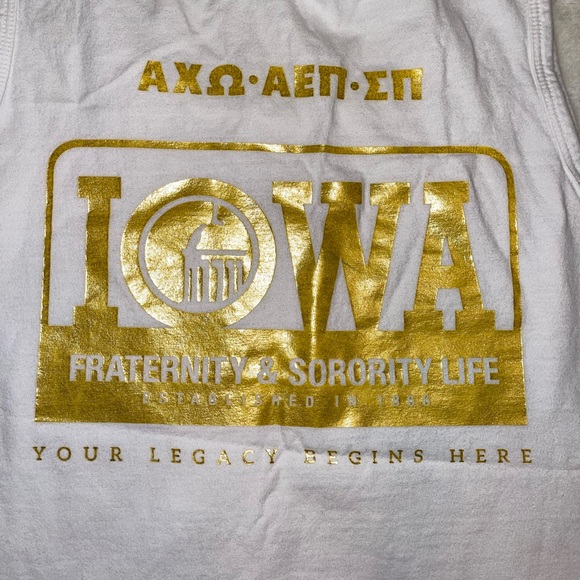 Comfort Colors Alpha Chi Omega/AXO Gold Foil Tank Top - Greek Week - Picture 3 of 4